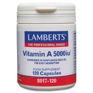 Prehransko dopolnilo vitamin A 5000iu Lamberts® - palmitatna oblika, suspendirana v sončničnem olju, za maksimalno absorpcijo