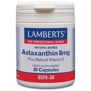 Prehransko dopolnilo Astaxanthin Capsules 8mg LAMBERTS® - Eden najmočnejših naravnih antioksidantov + naravni vitamin E